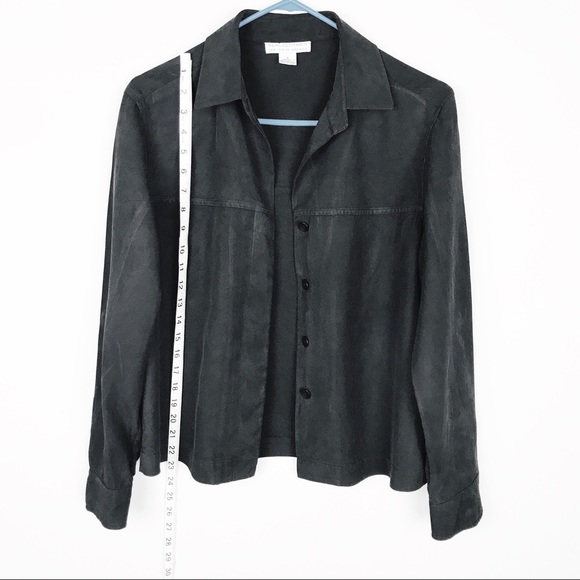 Saks Fifth Avenue REAL CLOTHES 100% Silk Long Sleeve Button Up Blouse Size Small - Picture 7 of 8